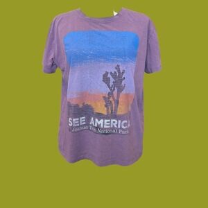 Creative Action Network Joshua Tree National Park Tee Unisex L Purple Excellent